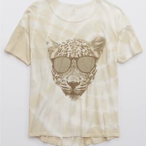 Aerie Leopard Graphic Short Sleeve Tee